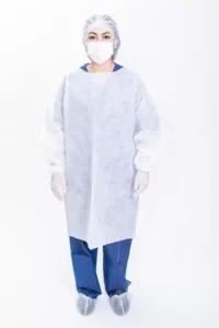 AVENTAL CAPOTE DESCARTÁVEL – COM FECHAMENTO POSTERIOR COM TIRAS