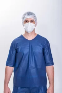 AVENTAL DESCARTÁVEL BLUSA FECHADO COM MANGA TNT