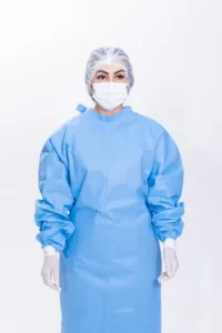 AVENTAL DESCARTÁVEL CAPOTE CIRÚRGICO COM VIÉS, OPA E PUNHO EM MALHA